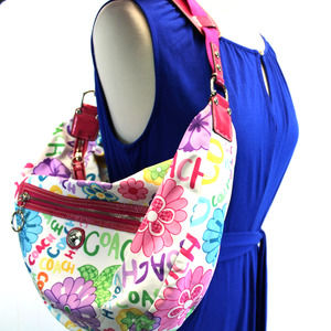Coach Poppy Large Hobo Handbag Daisy Fingerpaint Multicolor Spring F14883